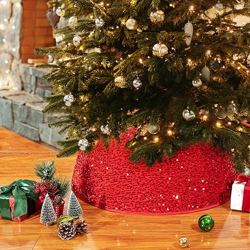 Collar de árbol de Navidad, anillo de árbol de Navidad, falda redonda de tela para árboles artificiales, anillo plegable para árbol de Navidad,