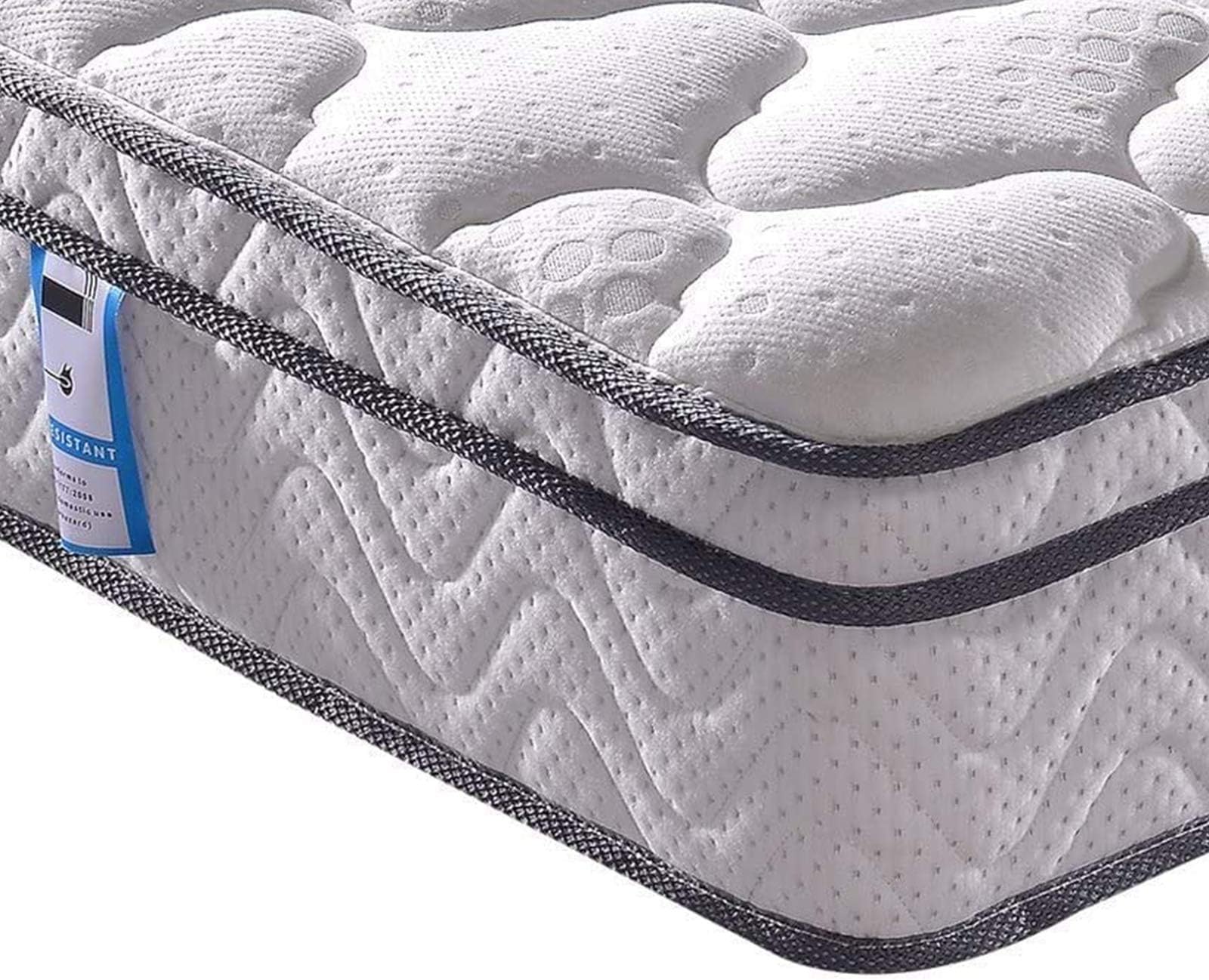 VesganttiDouble Mattress, 10.3 Inch Hybrid Mattress 4FT6 with Breathable Foam and Individually Pocket Spring - Medium Firm, Classic Box Top Collection(135x190x26cm)