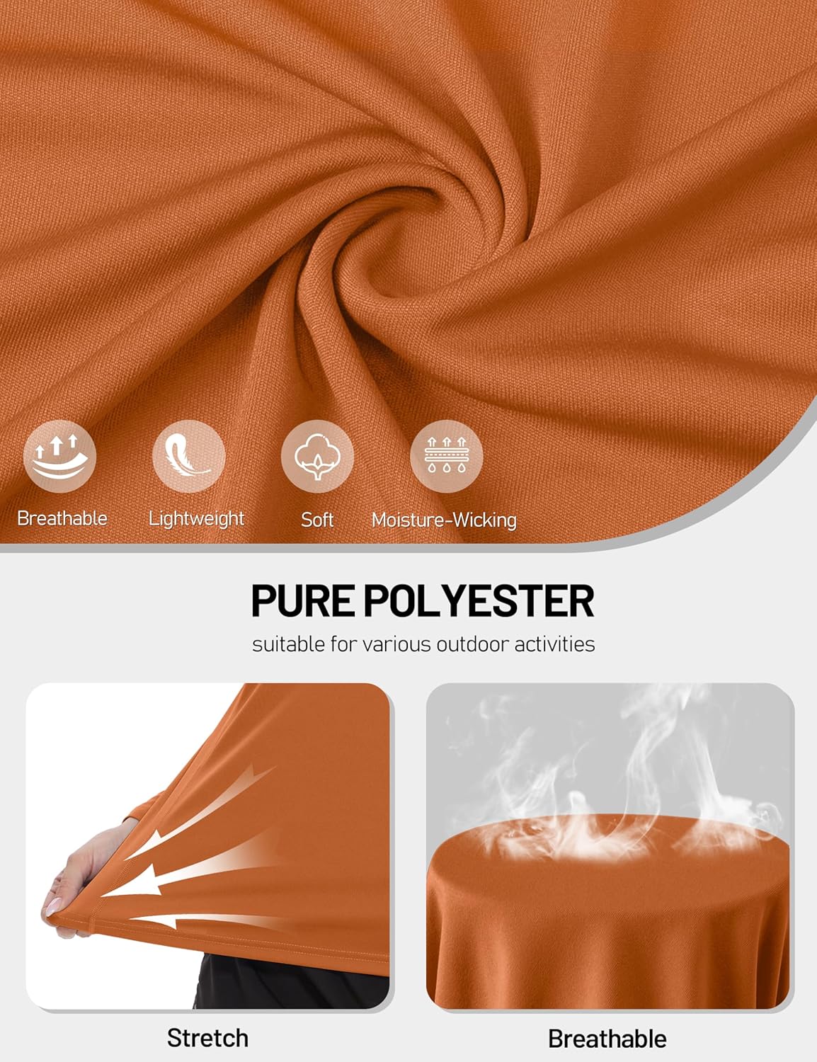 TACVASEN Women's Quarter Zip Pullover Golf Shirts UPF 50+ Long Sleeve Sun Shirts UV Protection Workout Tops - Image 4