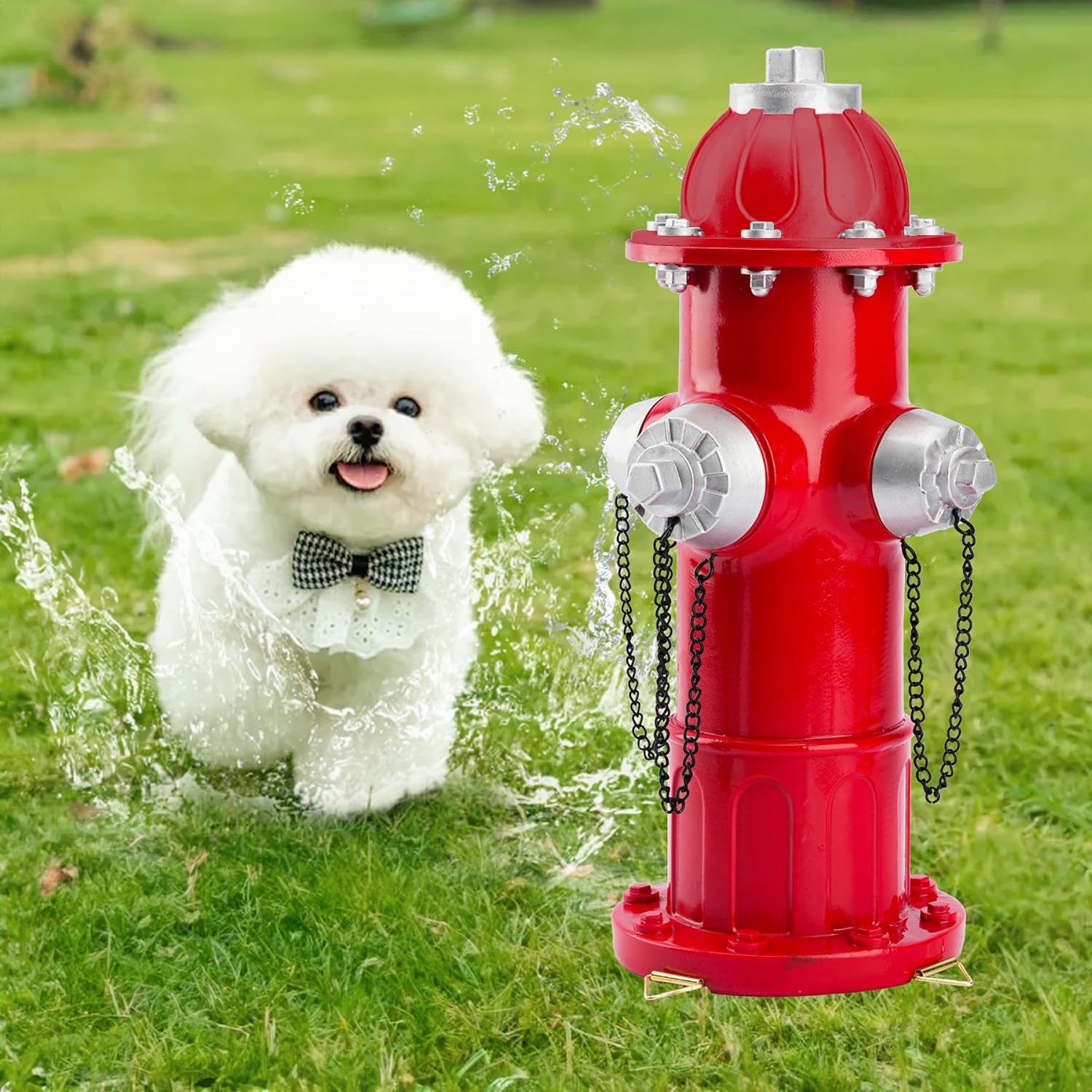 Teaeeno Fire Hydrant for Dog to Peed on Outdoor Garden Statue, 13.6“ Fake Fire Hydrant Large Dog Pee Training Post,Garden Lawn Ornament Outdoor Gardens Gifts for Dogs Lovers, Pee Post Aid Yard