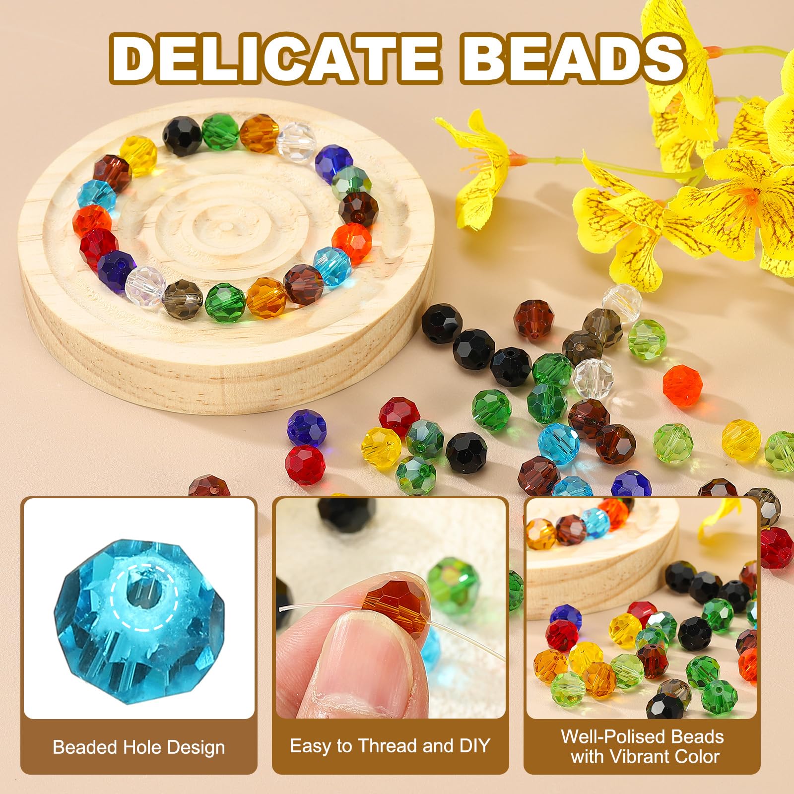 PATIKIL 8mm Round Crystal Beads - Image 3