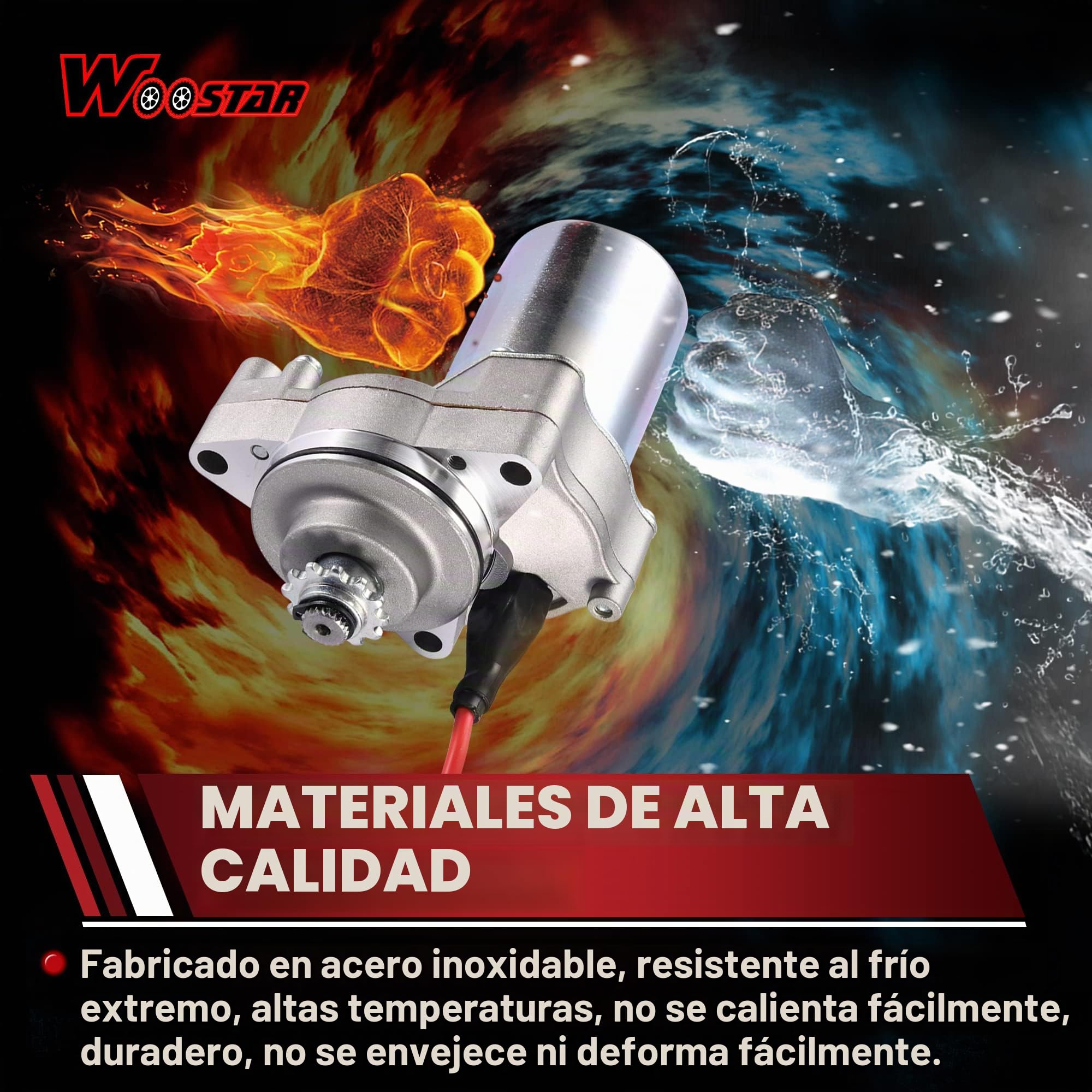 WOOSTAR Motor Electrico Arranque Reemplazo para 50cc 70cc 90cc 110cc 125cc Taotao Jetmoto Roketa Sunl Coolster ATV Quad Dirt Bike Go Kart