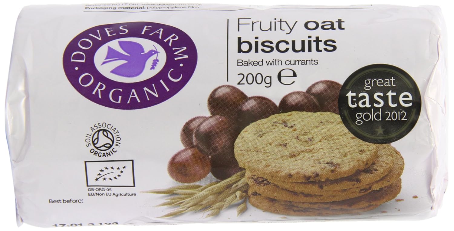 Doves Farm Organic Fruity Oat Biscuits 200 g (Pack of 6)