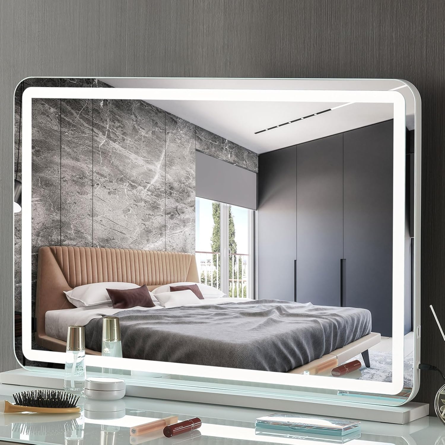Puselo Vanity Mirror with Lights, Large Hollywood Lighted Makeup Mirror