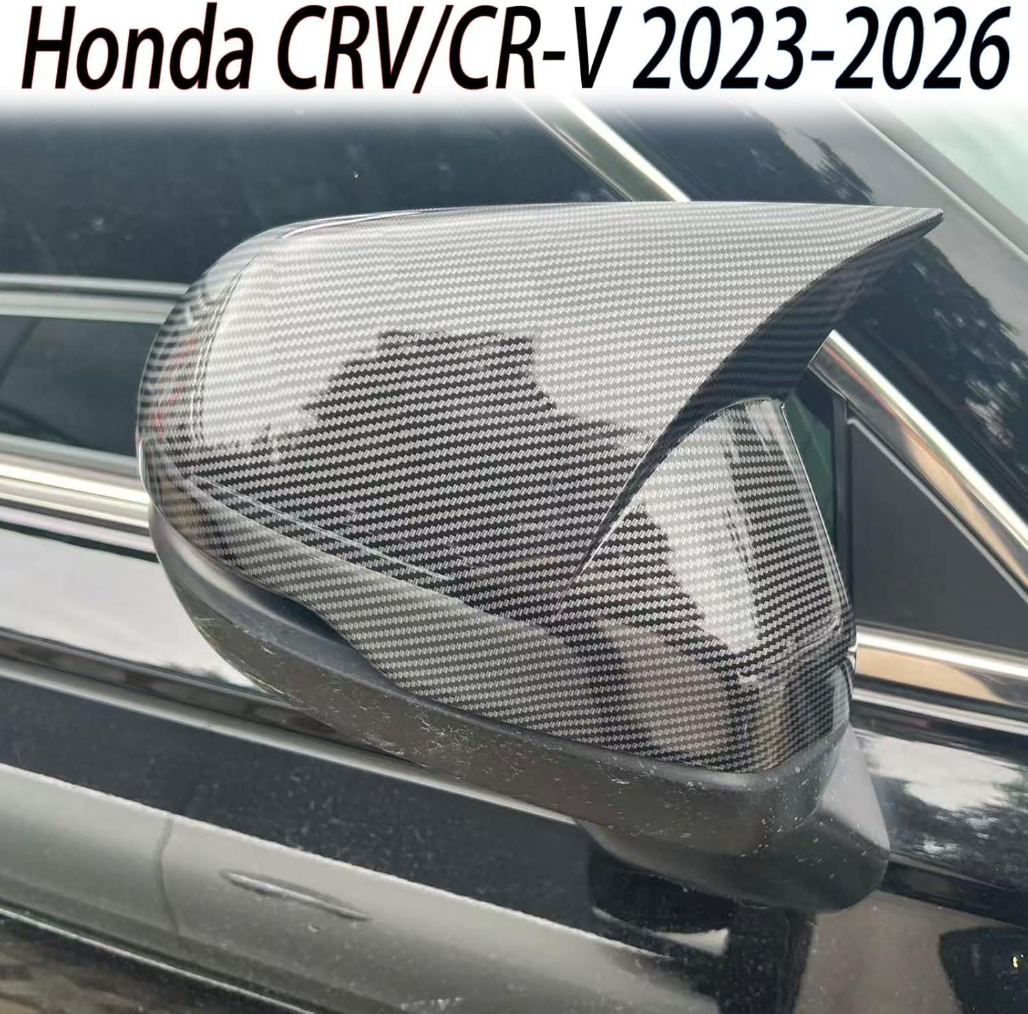 Side Mirror Cover,for Honda CRV 2023 2024 2025 2026, Carbon Fiber Side Rear Mirror Covers Body Kit Accessories for Cars(with Turn Signal)