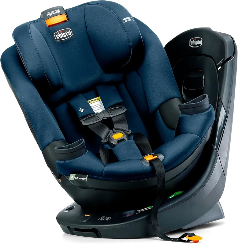 Chicco Fit360 SE ClearTex Rotating Car Seat, 360° Convertible, 12-65 lbs | Convertible toddler car seat, Stellar/Blue, rear/forward-facing, GREENGUARD Gold, machine-washable, 15-position headrest