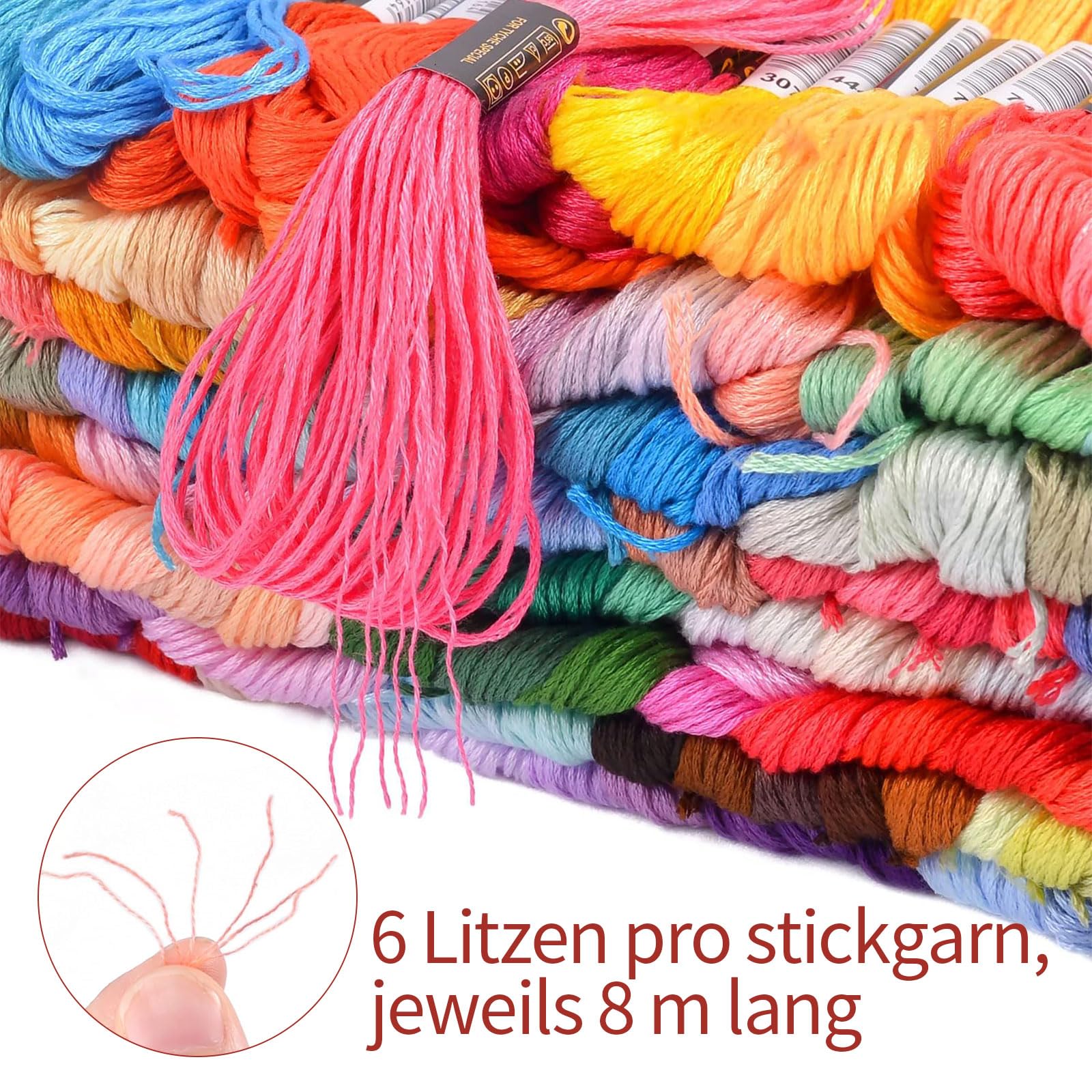 Kit 100 Couleurs Fils Bracelet Brésilien 8 M – Fil à Broder 6 Brins + Accessoires Complets Pour Bracelets, Point De Croix & Loisirs Créatifs