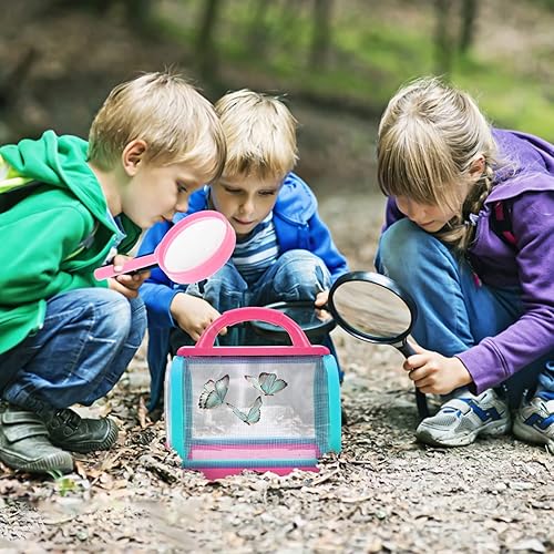 Miniatura 3 de Gadpiparty Herramientas para atrapar insectos para niños, juego de exploración al aire libre con jaula, pinzas, lupa, red y taza de observación,
