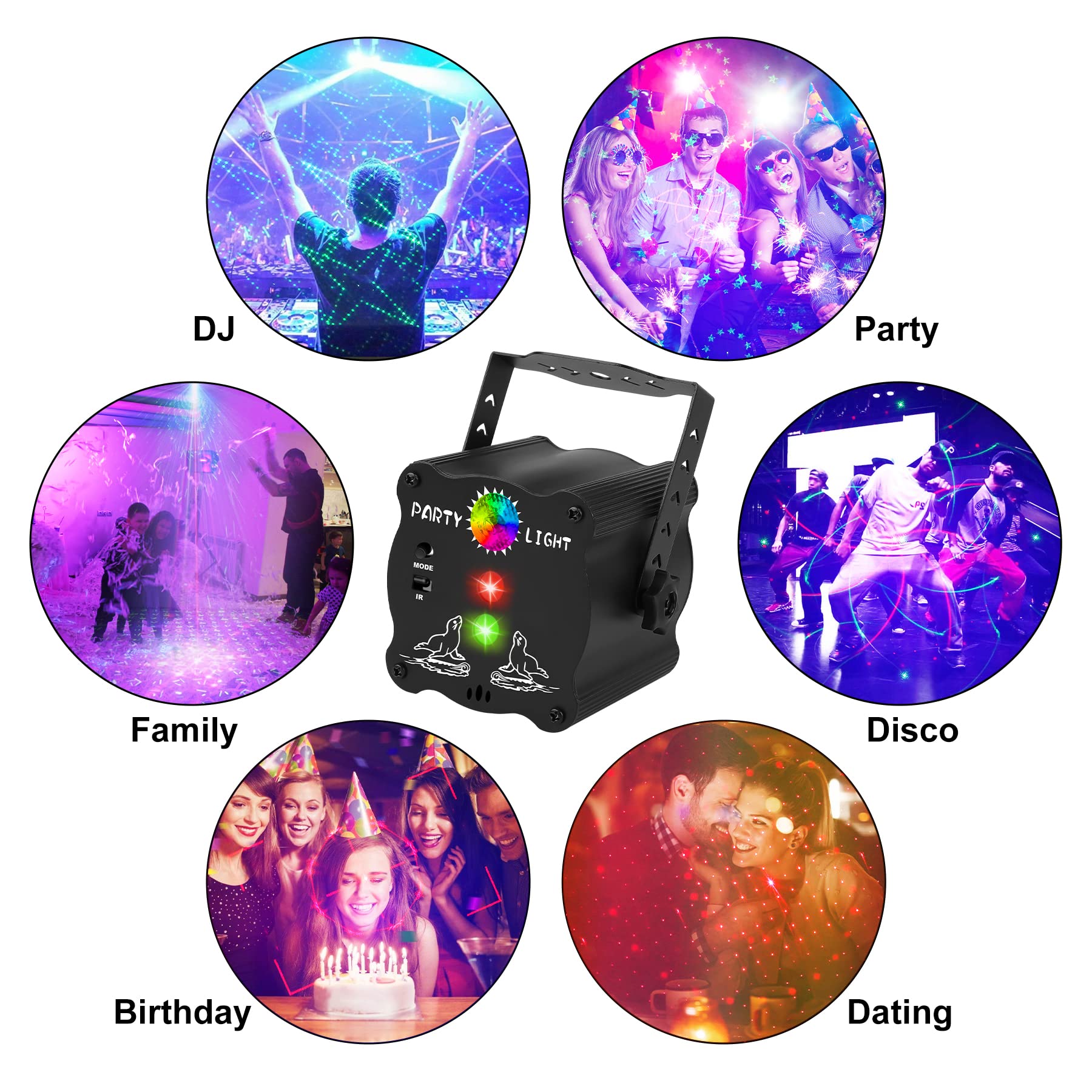 Bola de discoteca LED controlada por música, con mando a distancia, bola de discoteca con cable USB, función de temporización, luces RGB para fiestas