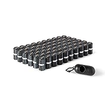 Amazon Basics Sacchetti igienici per cani con dispenser e clip per guinzaglio, inodori, Senza profumazione, 900 pezzi (60 confezioni da 15 sacchetti)
