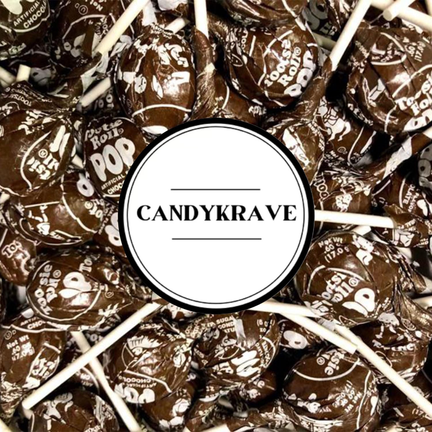 CandyKrave Tootsie Lollipops with Chocolate Flavored Tootsie Roll Center, 50 Pieces, Individually Wrapped Delicious Gluten Free Hard Candy for Pantry, Birthdays, Easter & Christmas (2.5 lbs)