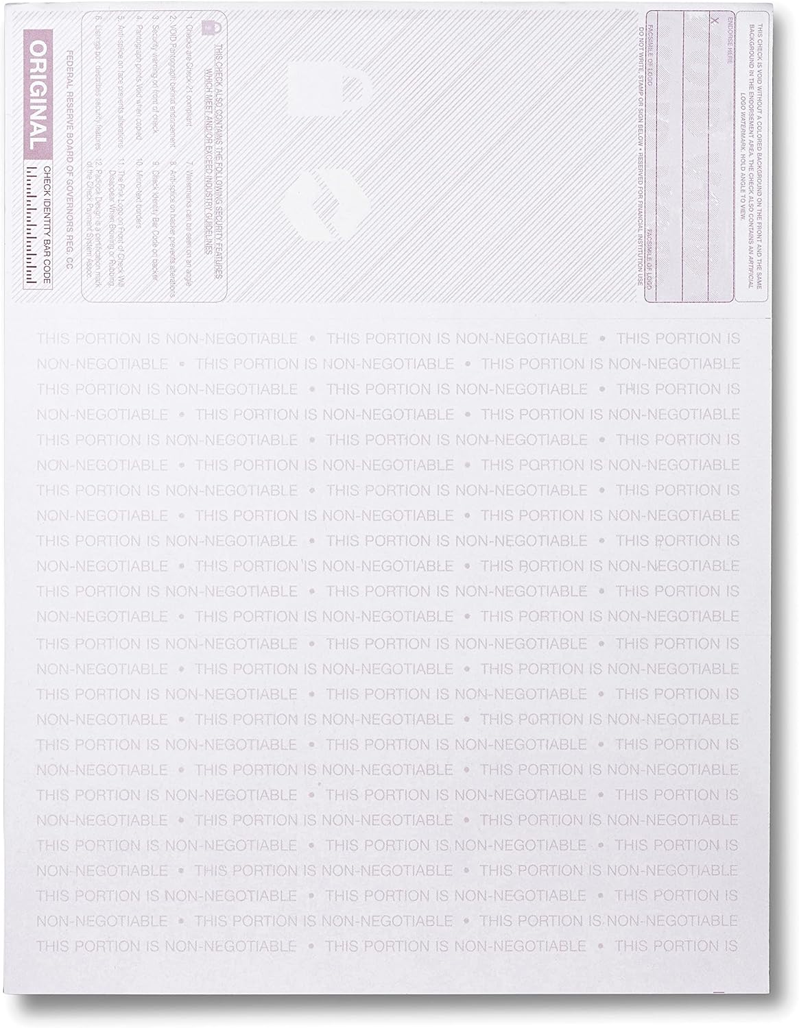ABC Blank Check Stock Paper - Computer Voucher Checks - Versa Check Refills - Check on Top - Stub on Bottom - Stock Payroll Sheets - Laser Printer Compatible - Ideal for Home Business (500, Red)