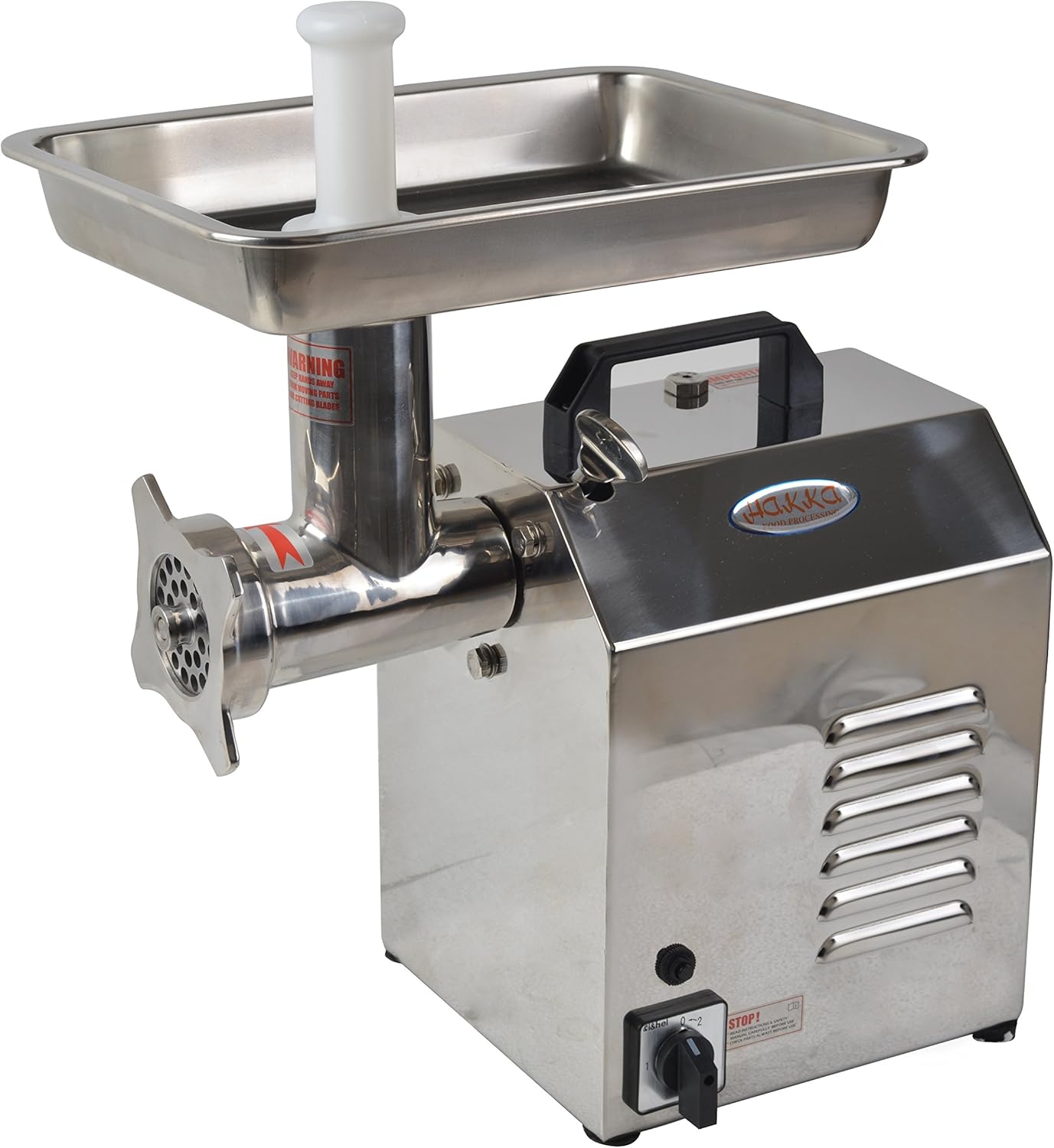 Hakka Electric Meat Grinders for Sausage Making Commercial 550W Heavy Duty Stainless Steel Meat Mincer 80kg/h with Nozzles Attachment (TC8)