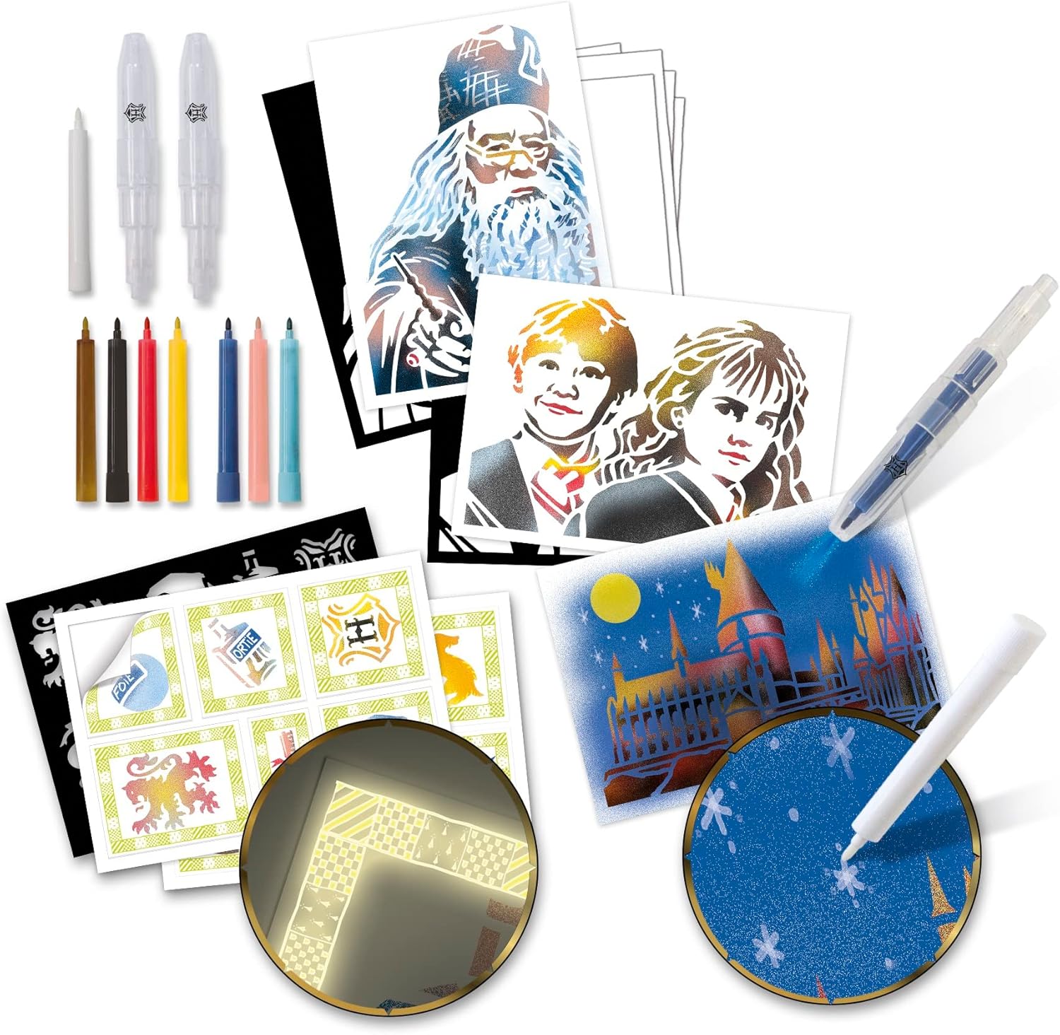 Lansay Blopens Harry Potter : Set Créatif avec Feutres à Souffler, Pochoirs et Stickers pour Enfants dès 7 Ans - Description