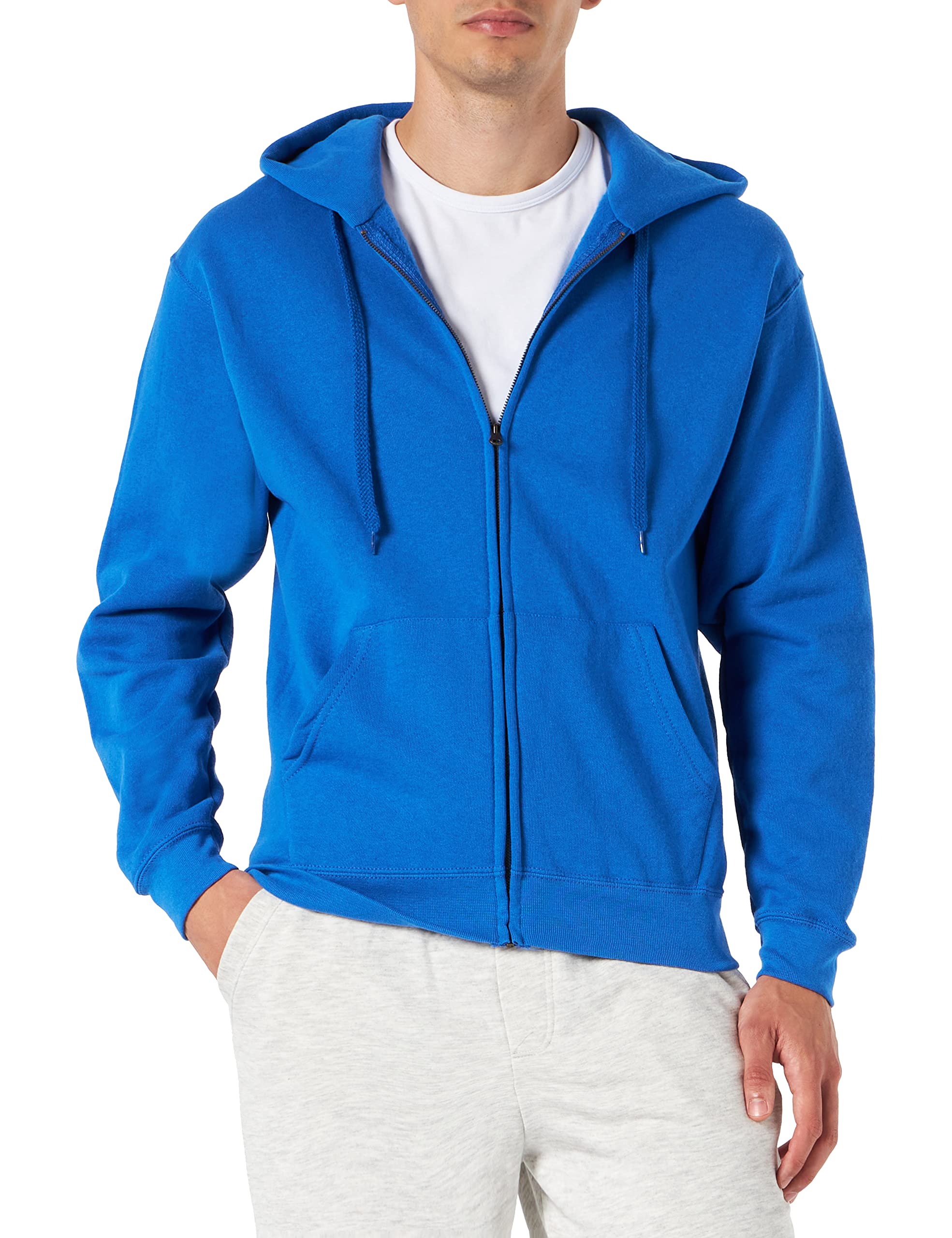 Fruit of the Loom Men's Classic 80/20 Hooded Sweat Jacket Royal Blue XX-Large