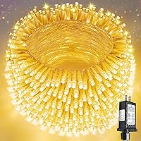 Vista 32 de Guirnalda de luces extralargas para interiores y exteriores, 200 luces LED mejoradas de Navidad, impermeables, 8 modos de enchufe, alambre