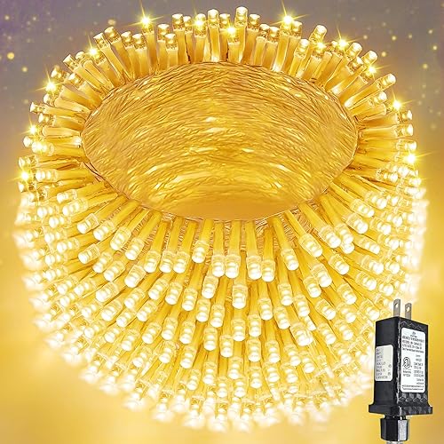 Miniatura 32 de Guirnalda de luces extralargas para interiores y exteriores, 200 luces LED mejoradas de Navidad, impermeables, 8 modos de enchufe, alambre