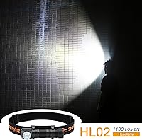 Vista 5 de SecurityIng Linterna frontal LED recargable, 1130 lúmenes súper brillante con 9 modos, impermeable, portátil, duradera, carga magnética, linterna