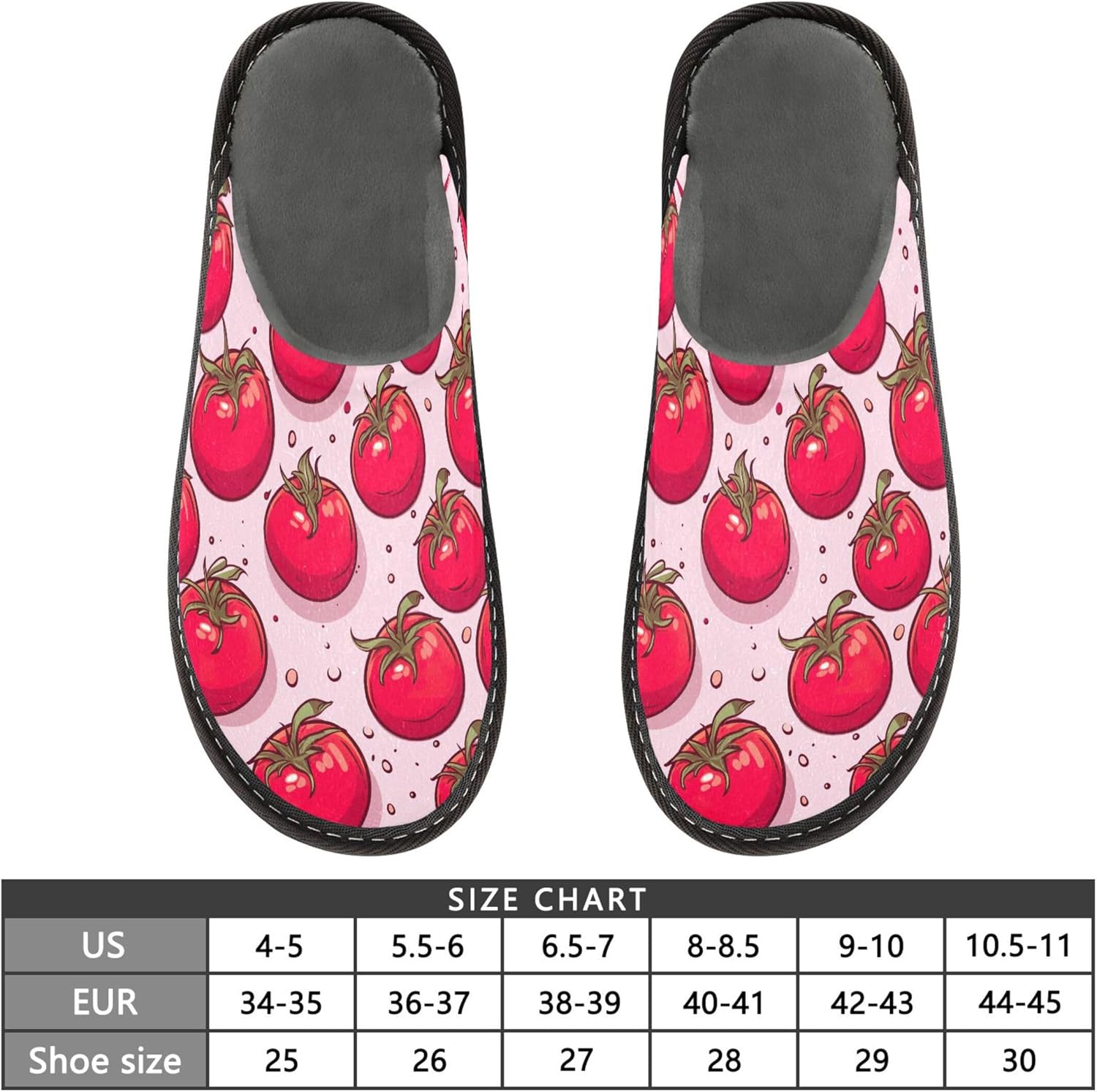 Funny Tomato House Slippers – Cozy Fuzzy Slippers for Guests, Washable & Disposable, Perfect for Shoeless Home, Spa & Hotel Use A112289