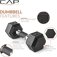 Vista 3 de CAP Barbell Coated Hex Dumbbell Weight - Single 10-120 lbs Multiple Options