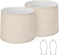 Vista 1 de Seaside village - Juego de 2 pantallas de lámpara de tambor de 11.6 pulgadas superior x 12.6 pulgadas inferior x 9.8 pulgadas de alto, pantallas