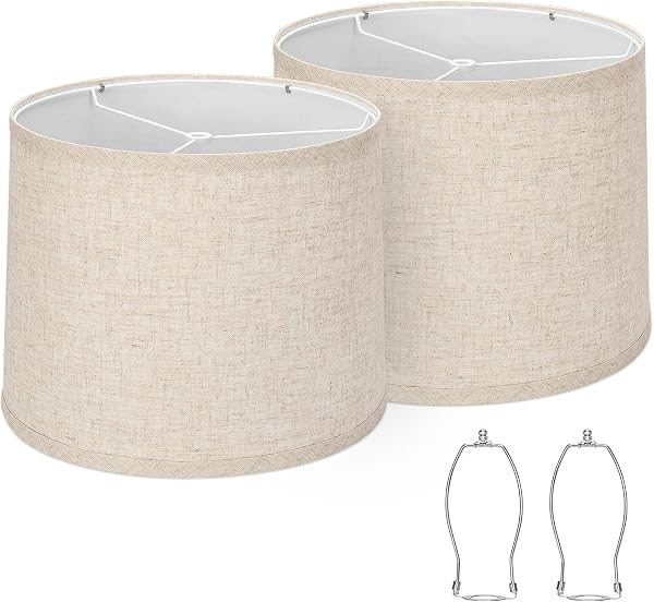 Seaside Village Drum Lampshades Set of 2 Beige