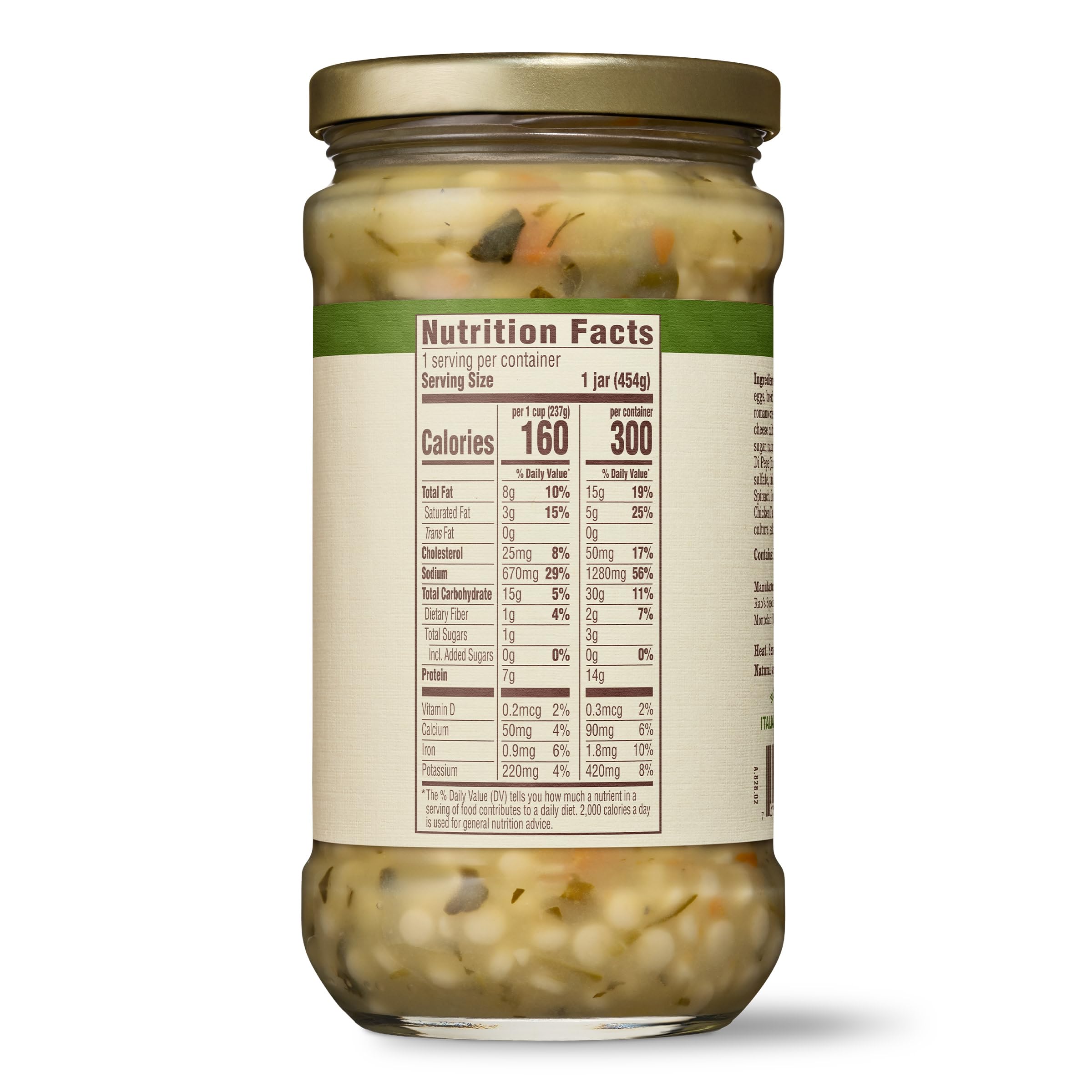 Rao's Homemade Italian Wedding Soup, 16oz, Traditional Italian Heat and Serve Soup, Made with Premium Quality Vegetables