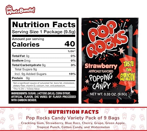 Miniatura 7 de Pop Rocks - Paquete variado de dulces  Todos los 9 sabores  Caramelos nostálgicos de los años 90 para fiestas  Caramelos de la vieja escuela  Los 9