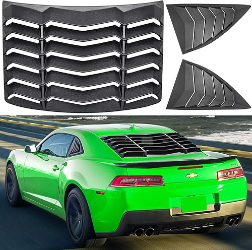Vista 9 de Rejilla de ventana trasera para Chevrolet Chevy Camaro 2010 2011 2012 2013 2014 2015 cubierta de parabrisas ventilación GT estilo Lambo ajuste