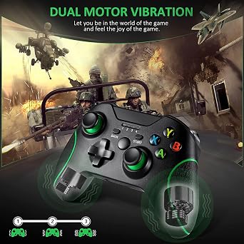 JIQIANG Wireless Controller for Xbox One, PC Gamepad with Wireless Adapter, Compatible with Xbox One/One S/One X/One Elite/Xbox Series X/PS3 /Windows 7/8/10 (Black)