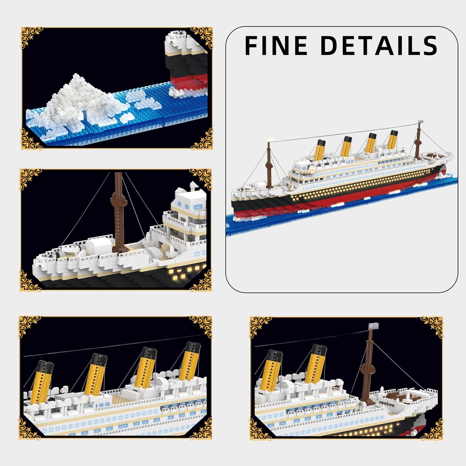 WEUYUIAF Titanic Mini Building Blocks - 4100+PCS Classic Titanic Micro Mini Block Bricks Kit Creative Ideal Boat Model Building Toy for 14+ Adults