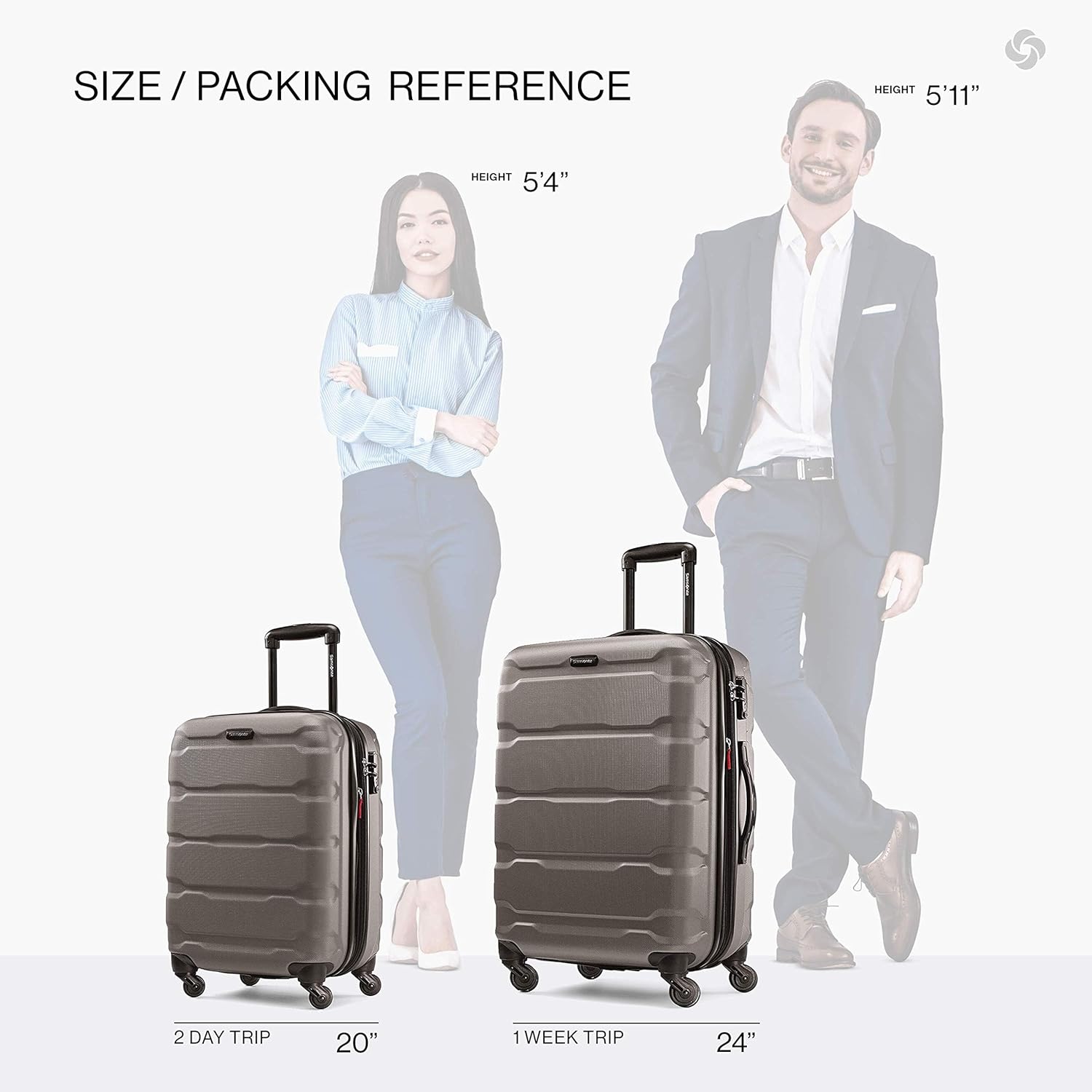 Samsonite Omni PC Hardside Expandable Luggage Set – Spinner Wheels, Silver, 2-Piece 20/24 - Image 2