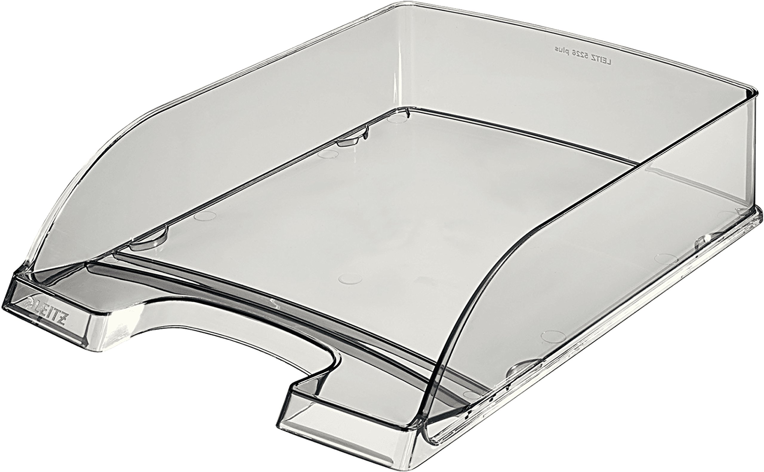 Leitz 5226 Plus Briefkorb, 7 cm Höhe, stapelbar, transparent (grau, 10er Pack)
