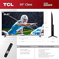 Vista 4 de TCL Smart TV Class S5 UHD 4K LED de 55 pulgadas con Fire TV (modelo 55S551F, 2024), Dolby Vision, HDR PRO+, Dolby Atmos, Alexa integrado con control
