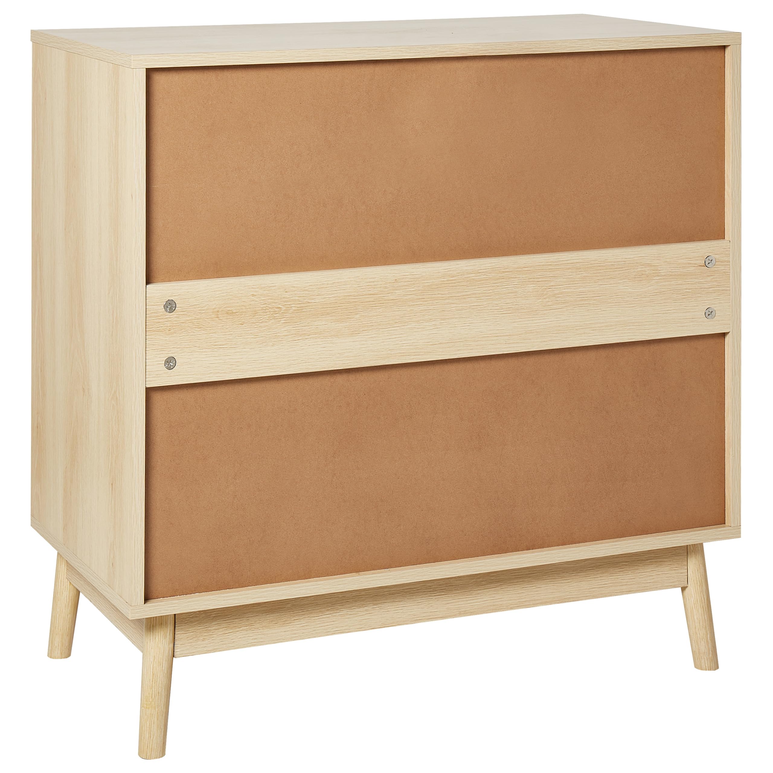 Beliani Cassettiera moderna a 3 cassetti MDF Gambe in legno di pino Legno chiaro Galles