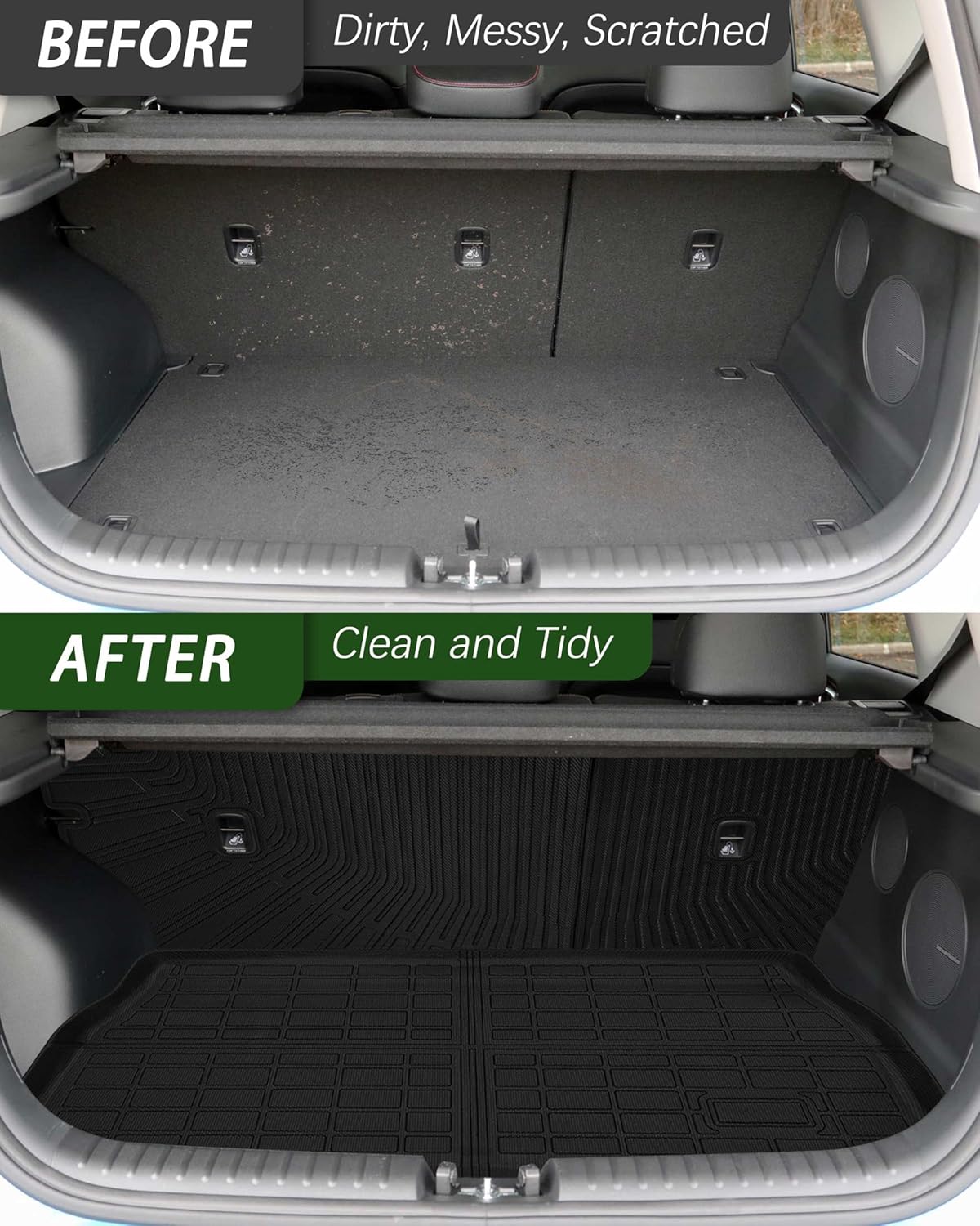 Cargo Mat Cargo Liner for Kia Soul 2020-2025 Trunk Mat Back Seat Cover Protector with Backrest Mat Dog Liner TPE All Weather