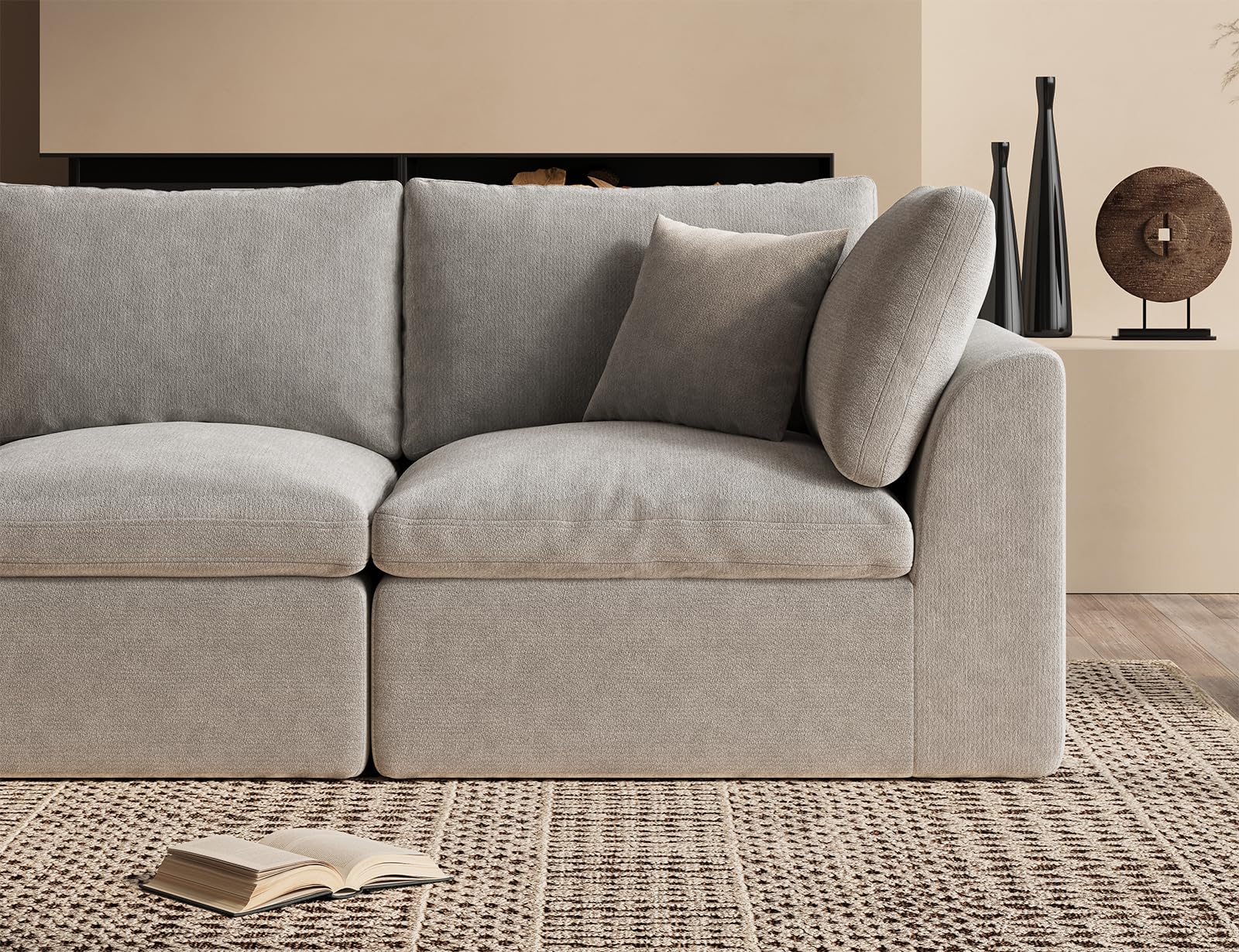 The Best Grey Couch Picks for 2026 3 ohllob 110' Cloud Sectional Couches for Living Room, Boneless L-Shape Couch with — product photo