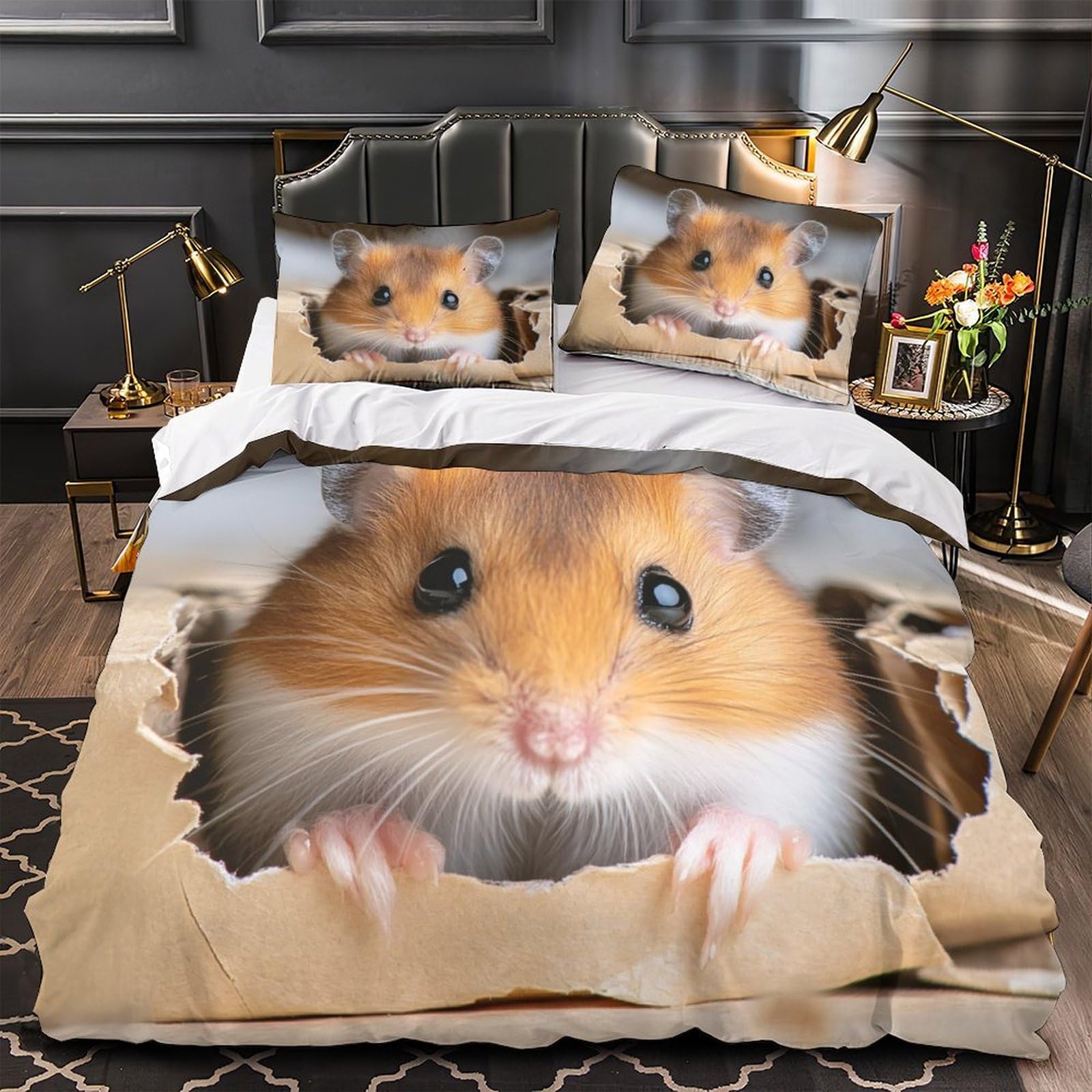 Housse de couette hamster peeking pour créer un cocon douillet dans une chambre d'ado