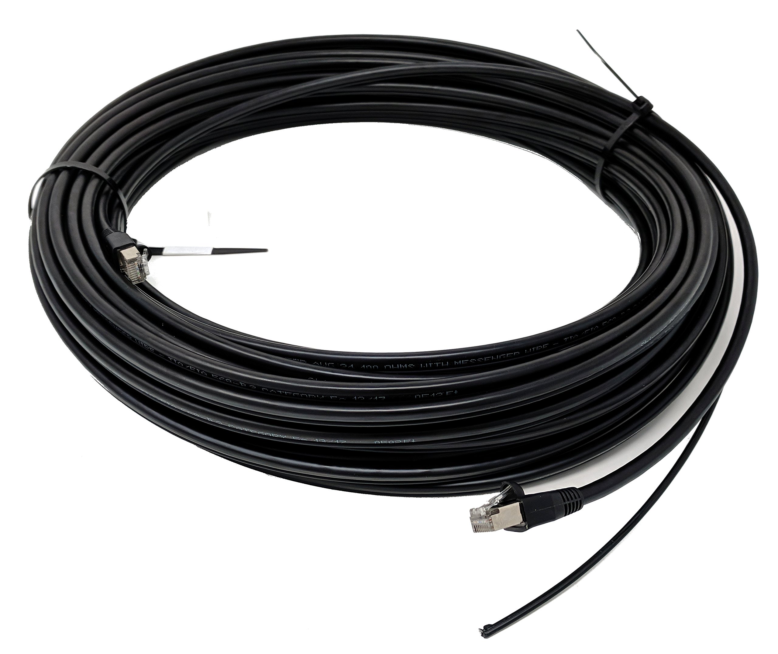 Cable Ethernet impermeable para exteriores de 76 m (cobre puro y blindado) (conectores instalados)