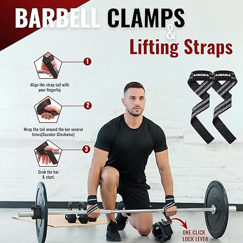 Miniatura 7 de Juego esencial de gimnasio 10 en 1 almohadilla de barra para empuje de cadera, correa de tobillo para máquina de cable, bandas de resistencia, clip