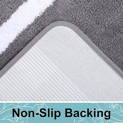 Miniatura 4 de Kitinjoy Tapete de baño de lujo, tapete de baño de microfibra ultra suave que absorbe el agua, tapete de baño de felpa lanudo antideslizante,