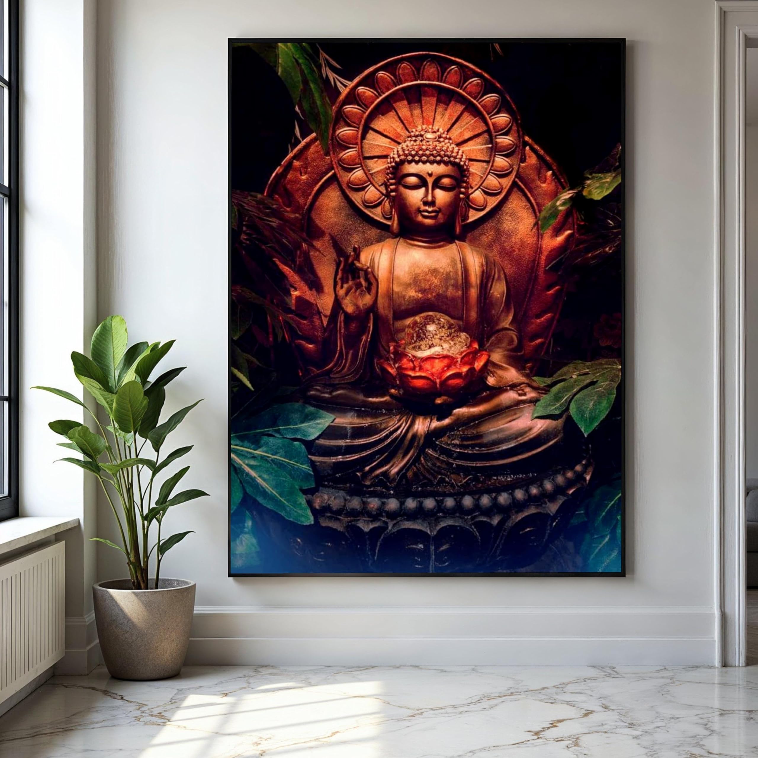 Art mural zen bouddha affiche lotus grand format pour salon - 8
