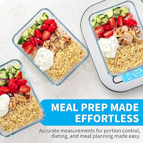 Vista 5 de Smart Weigh - Báscula digital de cocina de acero inoxidable para cocinar, pérdida de peso, seguimiento de calorías, hornear, control de porciones