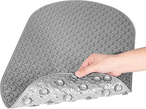 Tapete de baño antideslizante con 112 ventosas y material TPR extra suave sin olor y agujeros de drenaje, lavable a máquina, tapete de ducha de baño