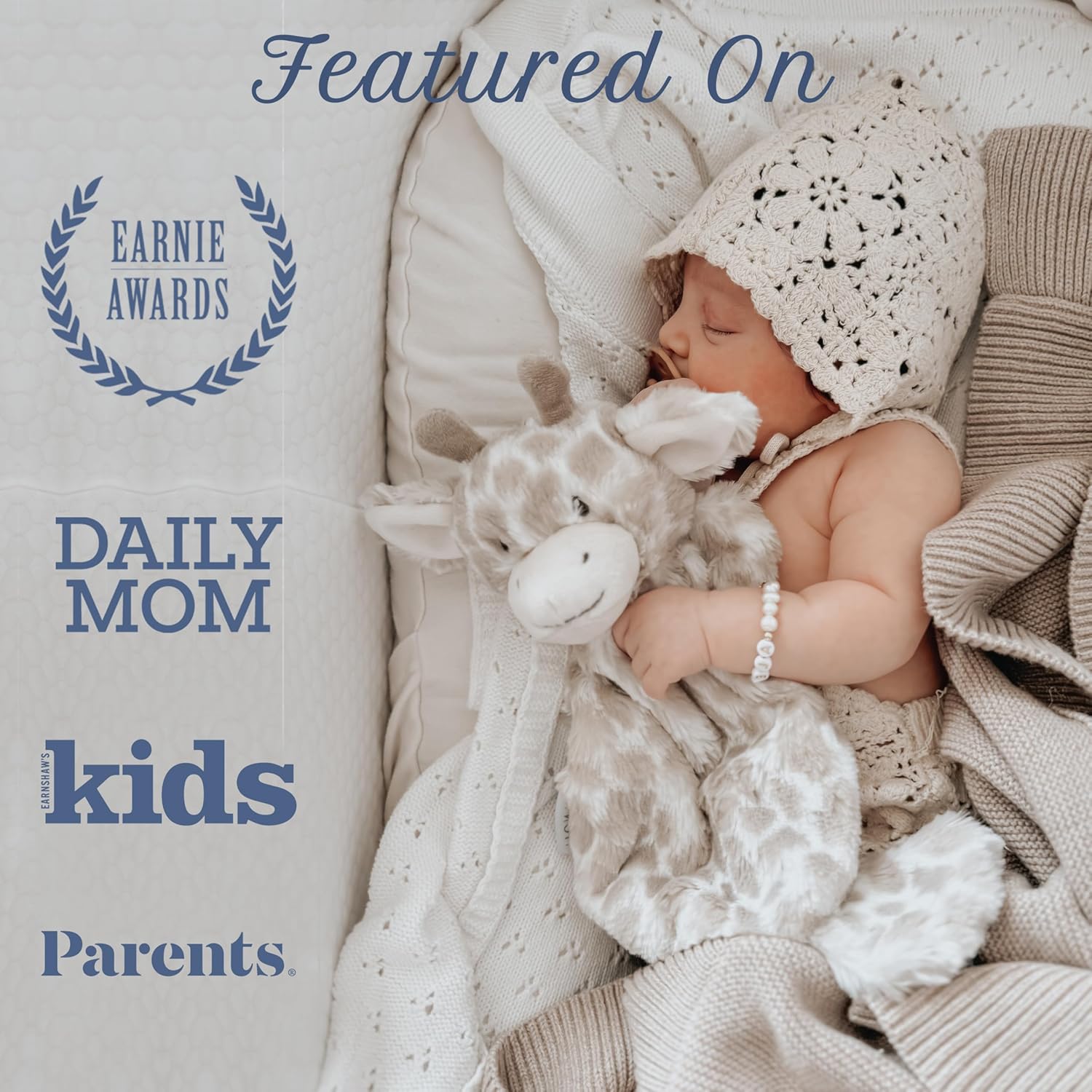 MON AMI Gentry Giraffe Pacifier Holder & Security Blanket – 12 Inches Soft Plush Hand Puppet for Babies | Multi-Functional Soothing Toy, Pacifier Keeper & Travel Buddy for Newborns & Infants - Image 5