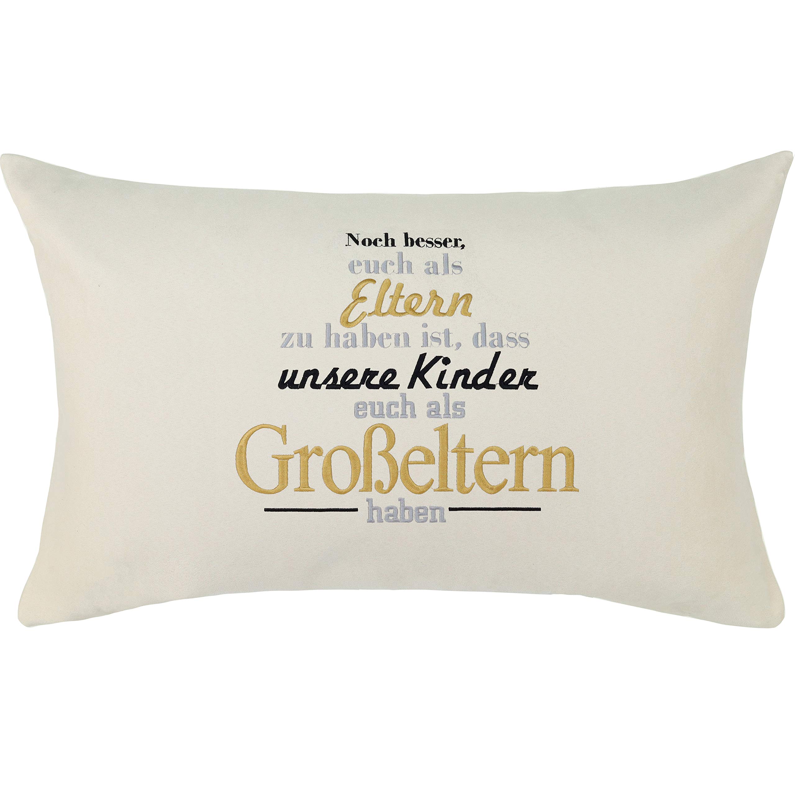 Coussin Best Grands-parents 40x60 avec housse beige pour cadeau