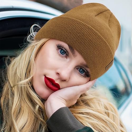 Miniatura 5 de FZ FANTASTIC ZONE Gorro cálido de invierno para mujer y hombre gorro de punto holgado con forro polar para mujer y hombre