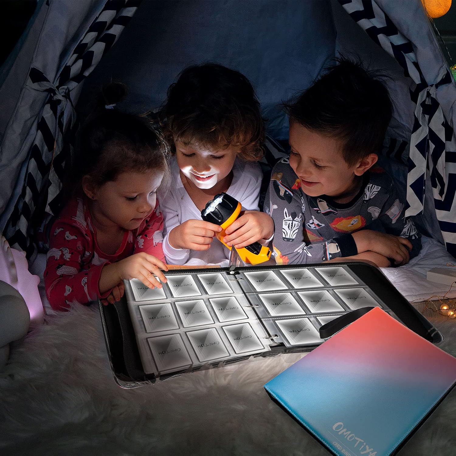 OMOTIYA Trading Card Binder, Fit 720 Cards with 9-Pocket Double Side Pages, Baseball Collection Binder with 40 Sleeves Included, Sports Card Collectors Album Holder for TCG : Toys & Games