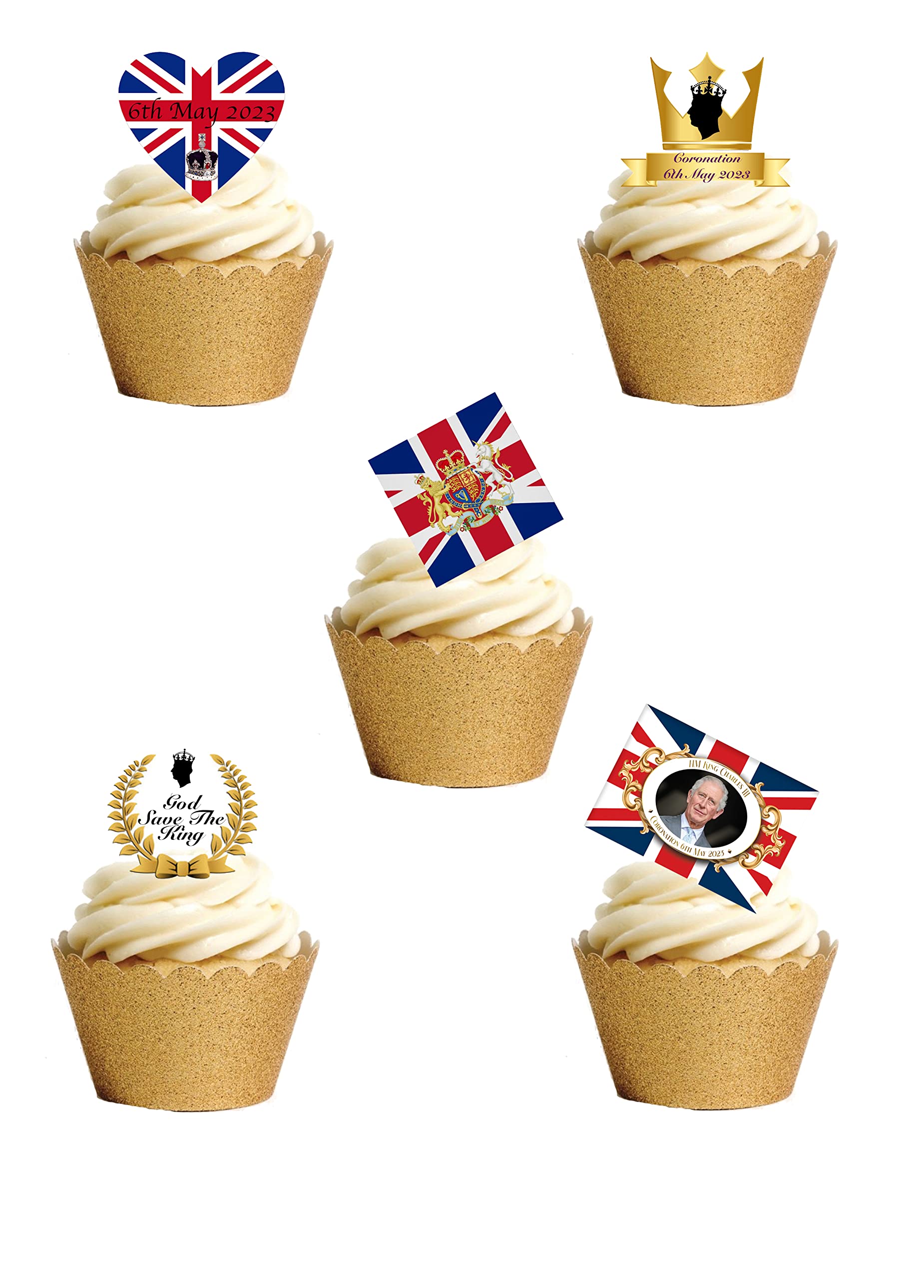 Buy 24 Stand Up Union Jack & Gold King Charles III Coronation Themed