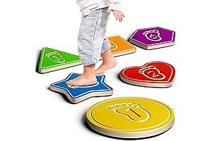 Colorful Wooden Stepping Stones for Kids
